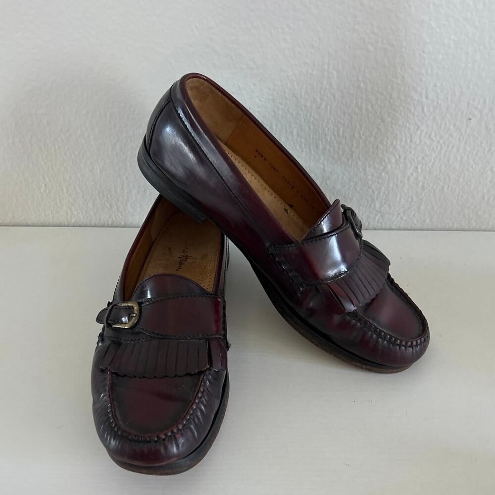 Vintage Cole Haan Kiltie Buckle Loafers 03516 Burgundy Leather Mens 10 1/2 D